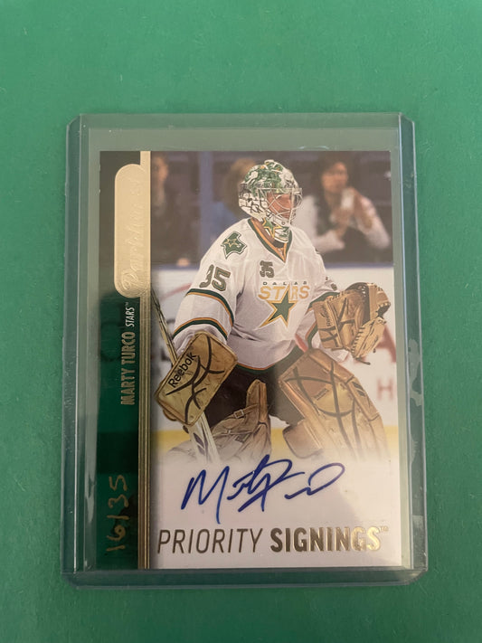 Marty Turco Autographed! Dallas Stars Priority Signings Card