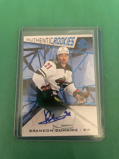 Brandon Duhaime Autographed! Minnesota Wild Authentic Rookies Card