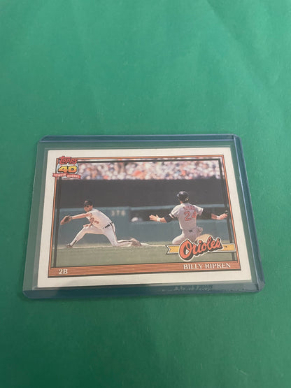 Billy Ripken Baltimore Orioles 1991 Topps 40 years of Baseball