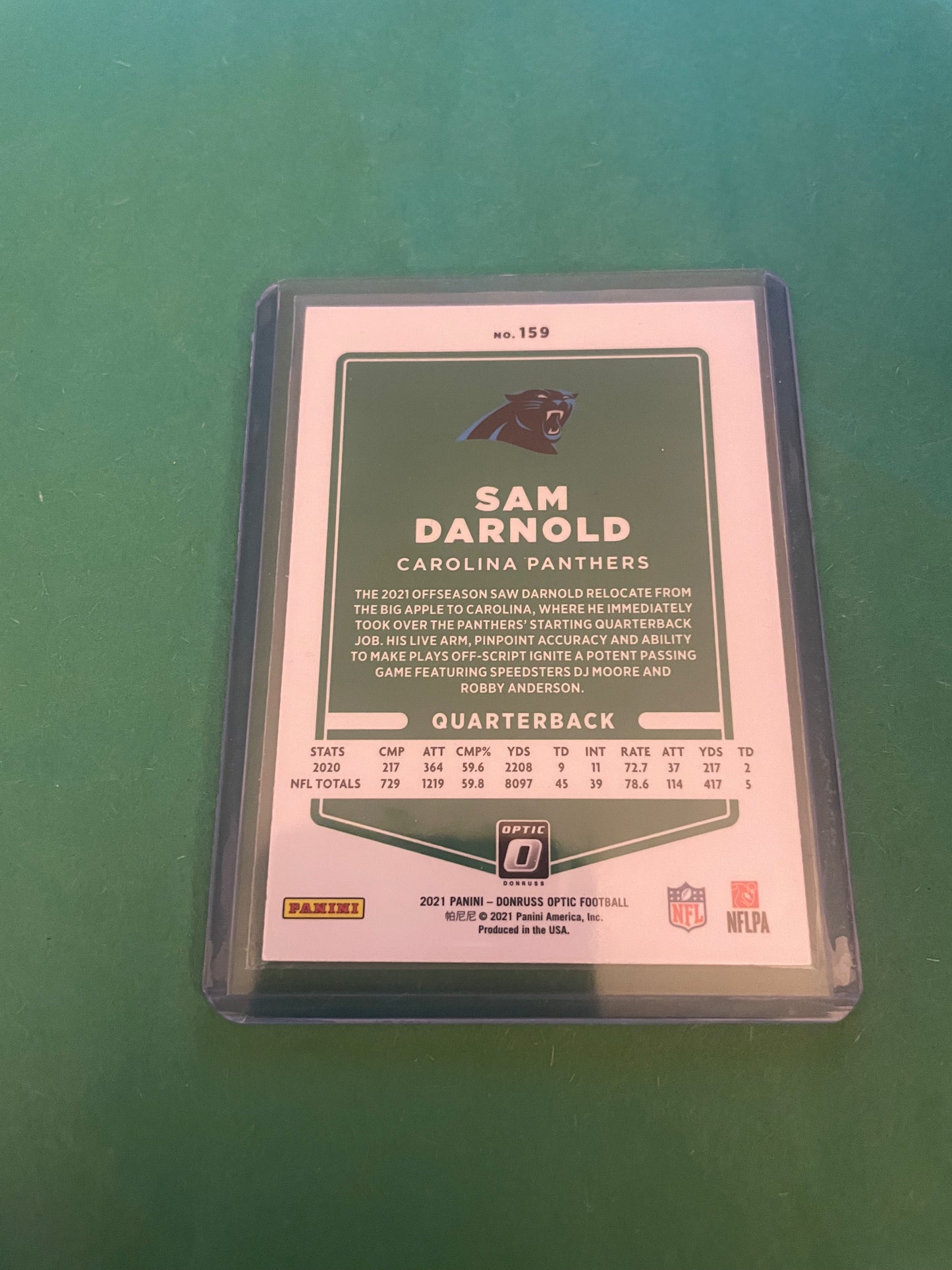 Sam Darnold Carolina Panthers 2021 Donruss