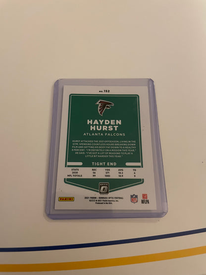 Hayden Hurst Atlanta Falcons 2021 Donruss Optic