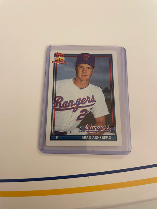 Brad Arnsberg Texas Rangers 1991 Topps 40 years of Baseball