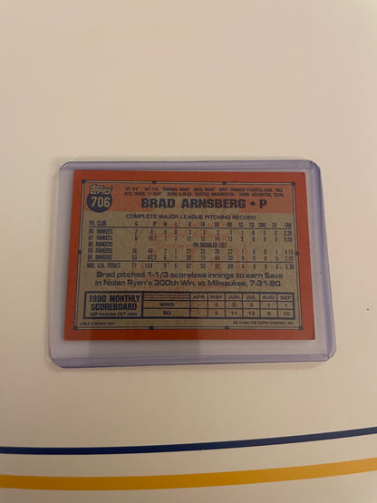 Brad Arnsberg Texas Rangers 1991 Topps 40 years of Baseball