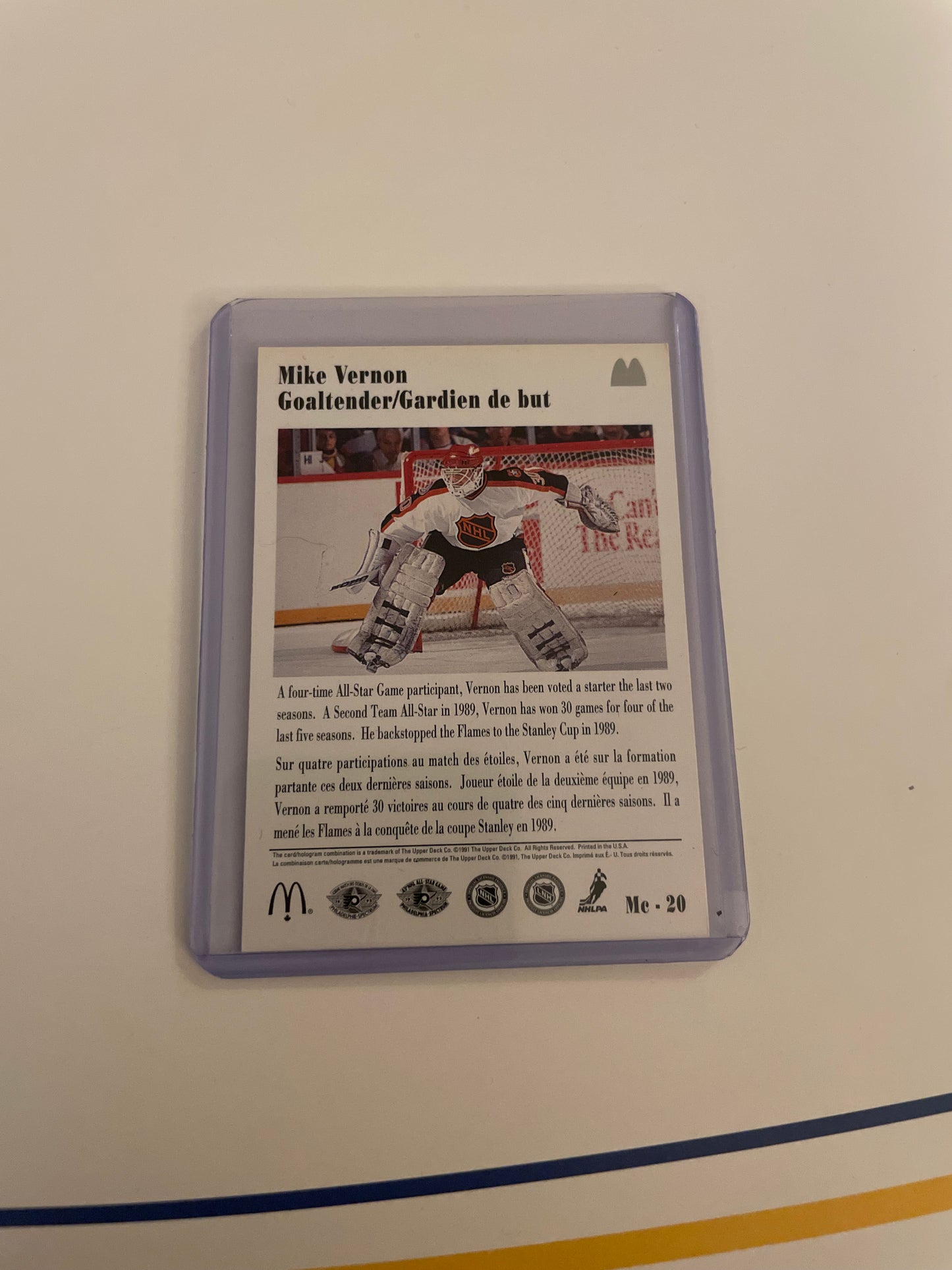 Mike Vernon NHL All-Stars 1991 Upper Deck