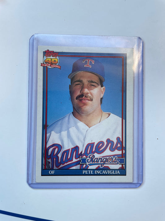 Pete Incaviglia Texas Rangers 1991 Topps 40 years of Baseball