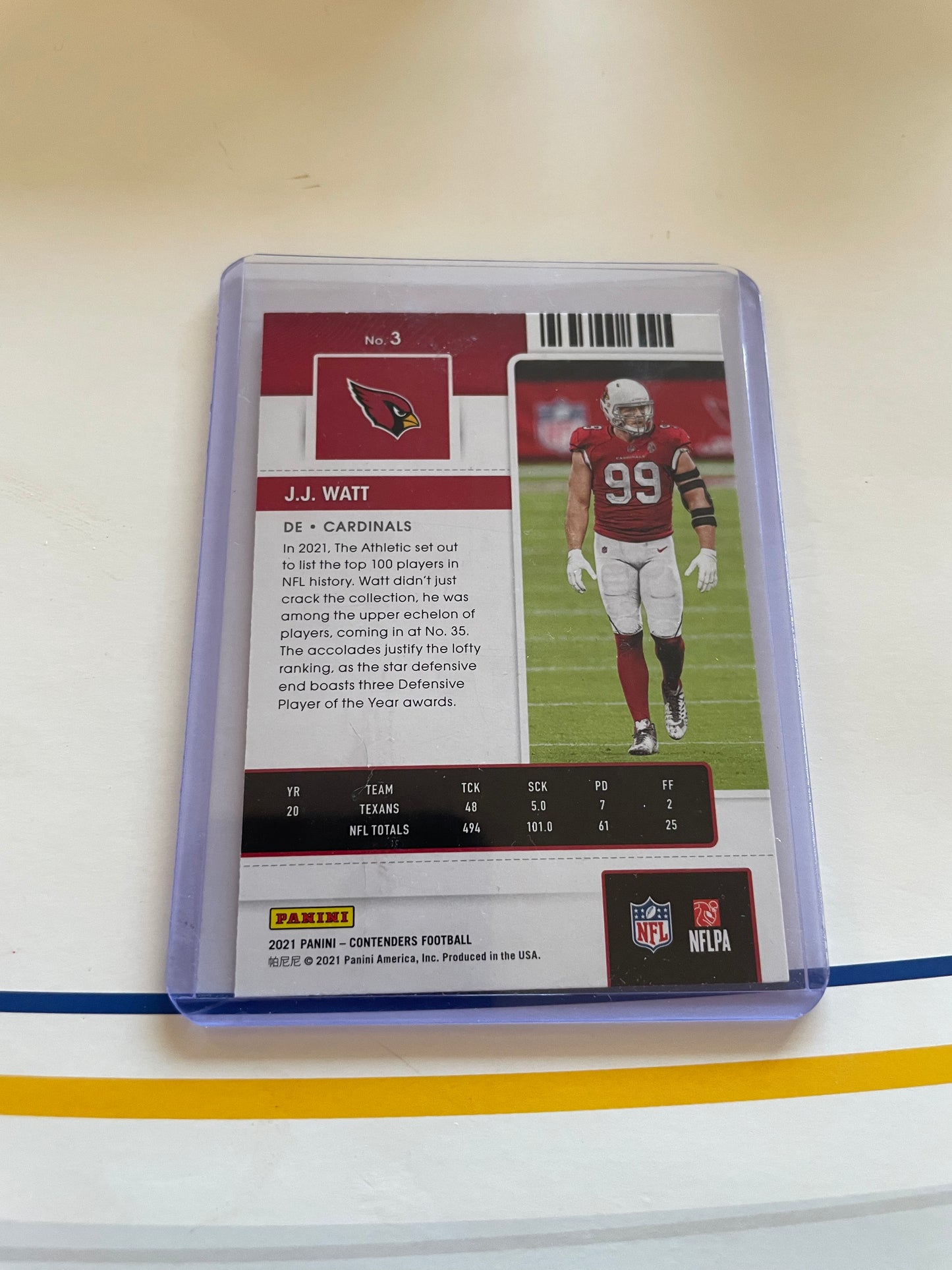 J.J Watt Arizona Cardinals 2021 Panini Contenders