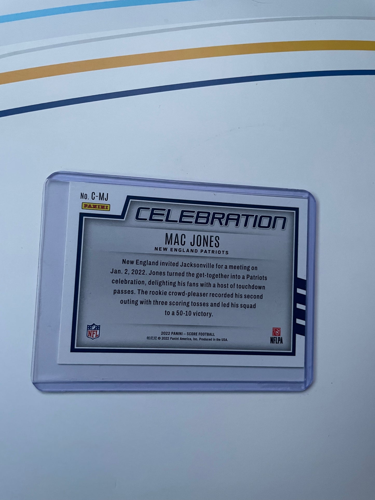 Mac Jones New England Patriots Celebration card