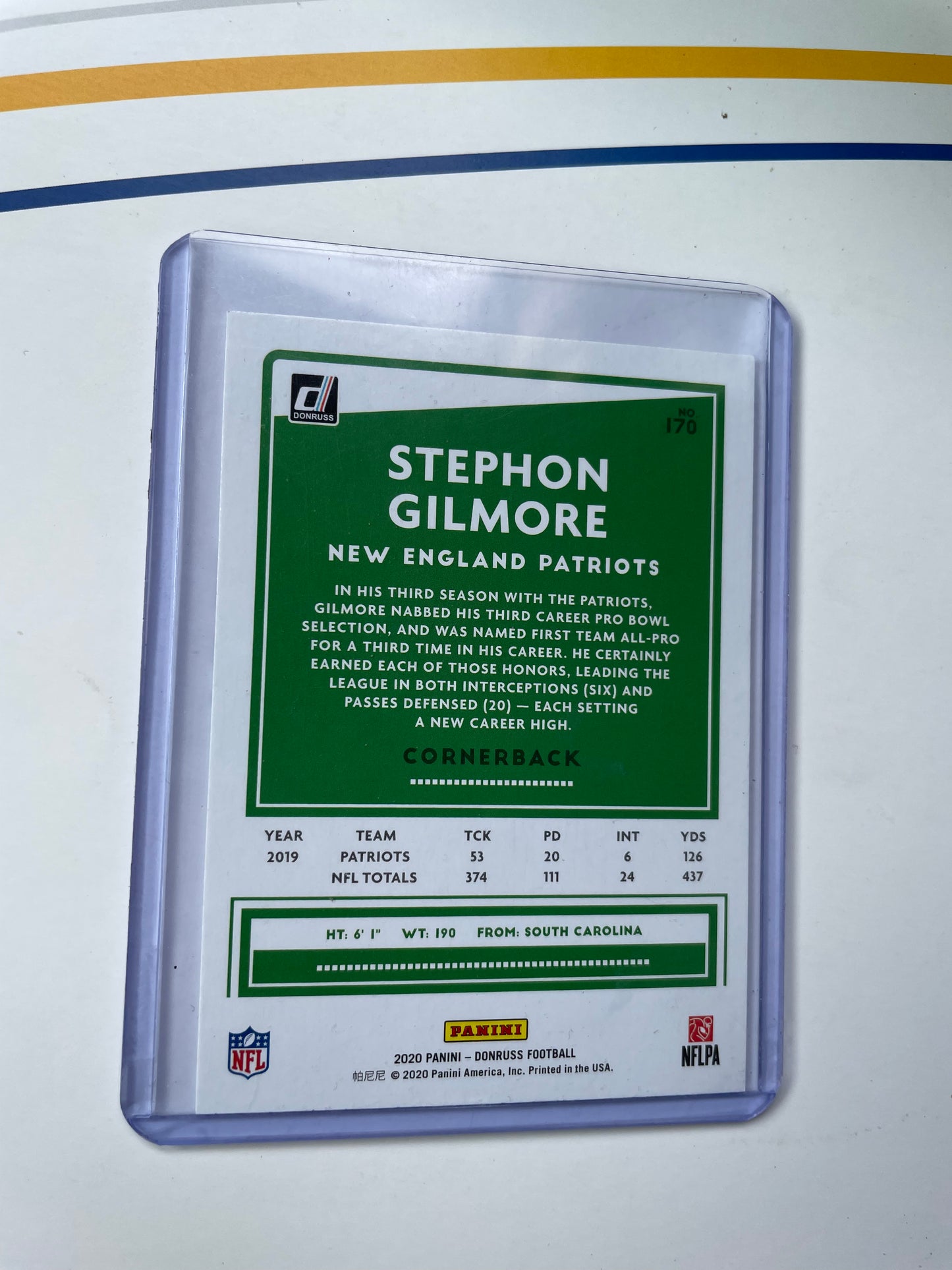 Stephon Gilmore New England Patriots 2020 Donruss