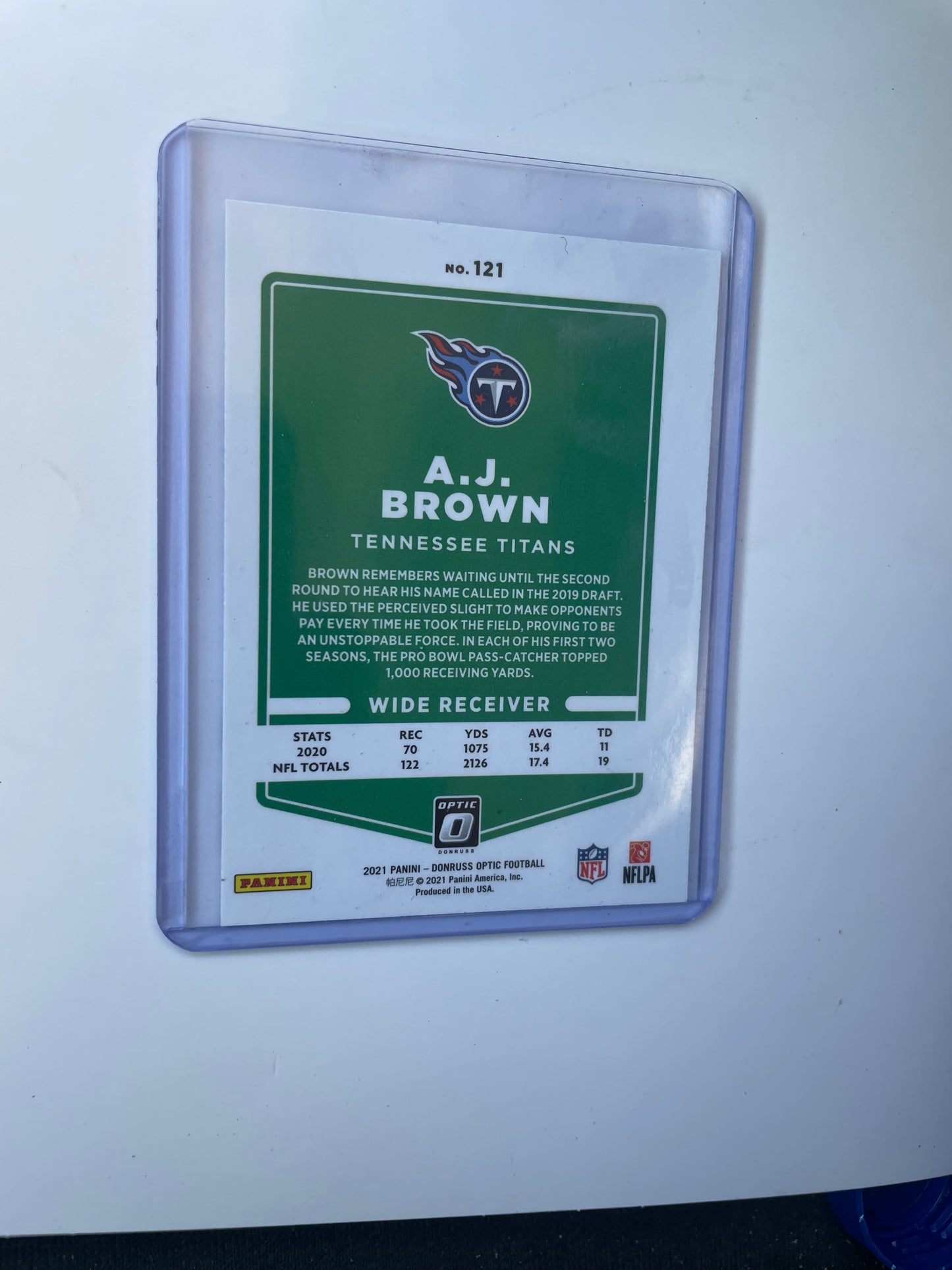 A.J Brown Tennessee Titans 2021 Donruss Optic