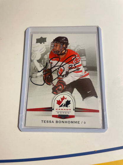 Tessa Bonhomme Autographed!Team Canada 2014 Upper Deck