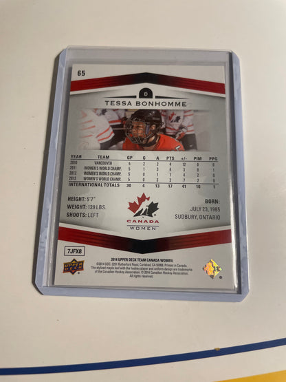 Tessa Bonhomme Autographed!Team Canada 2014 Upper Deck