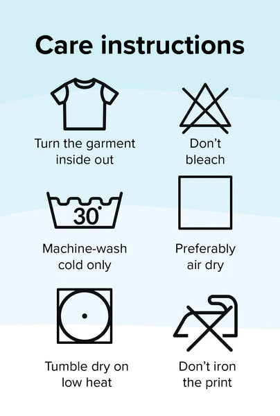 Care/wash instructions to keep your clothes spectacular